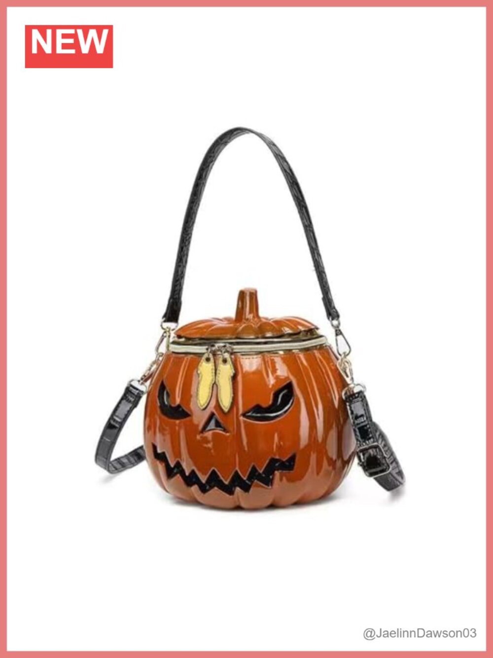 Pumpkin Shaped Crossbody Shoulder Bag PVC Leather Straps Novelty Handbag